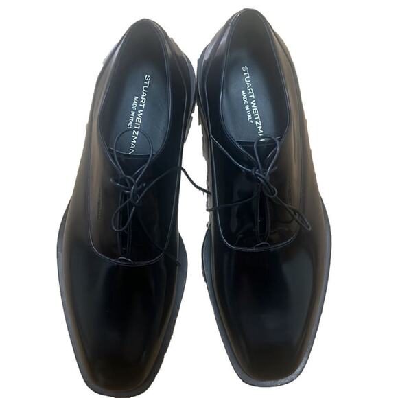STUART WEITZMAN ROYCE BRUSHED CALFSKIN OXFORD‎ BLACK NWOT LOAFERS SIZE 9M - Picture 1 of 11